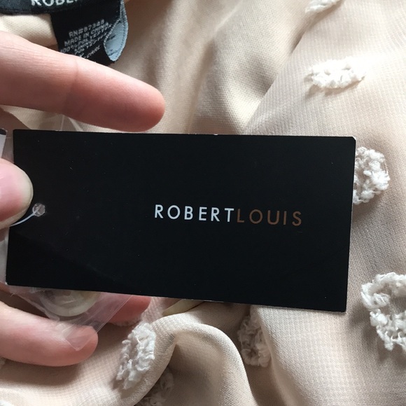 ROBERT LOUIS Moonlight mini dress raised dot pattern sheer with inner lining 1X - Picture 7 of 12